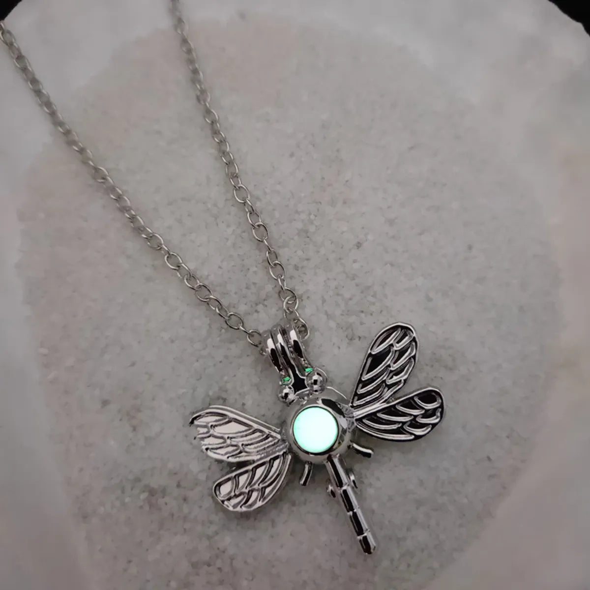 Retro Dragonfly Alloy Luminous Women's Men's Pendant Necklace 1 Piece