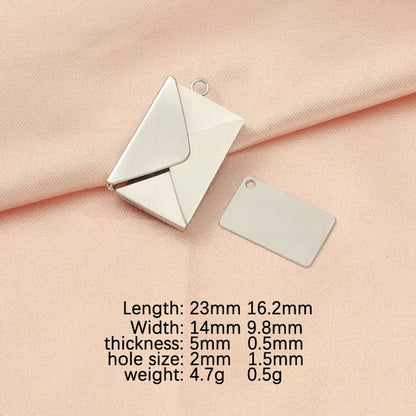 1 Piece Stainless Steel None 18K Gold Plated Rose Gold Plated Envelope Polished Pendant