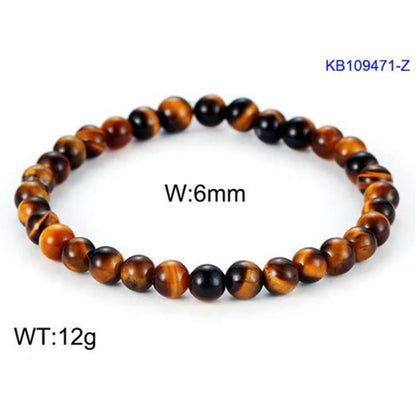 Retro Ethnic Style Ball Tiger Eye Polishing Bracelets