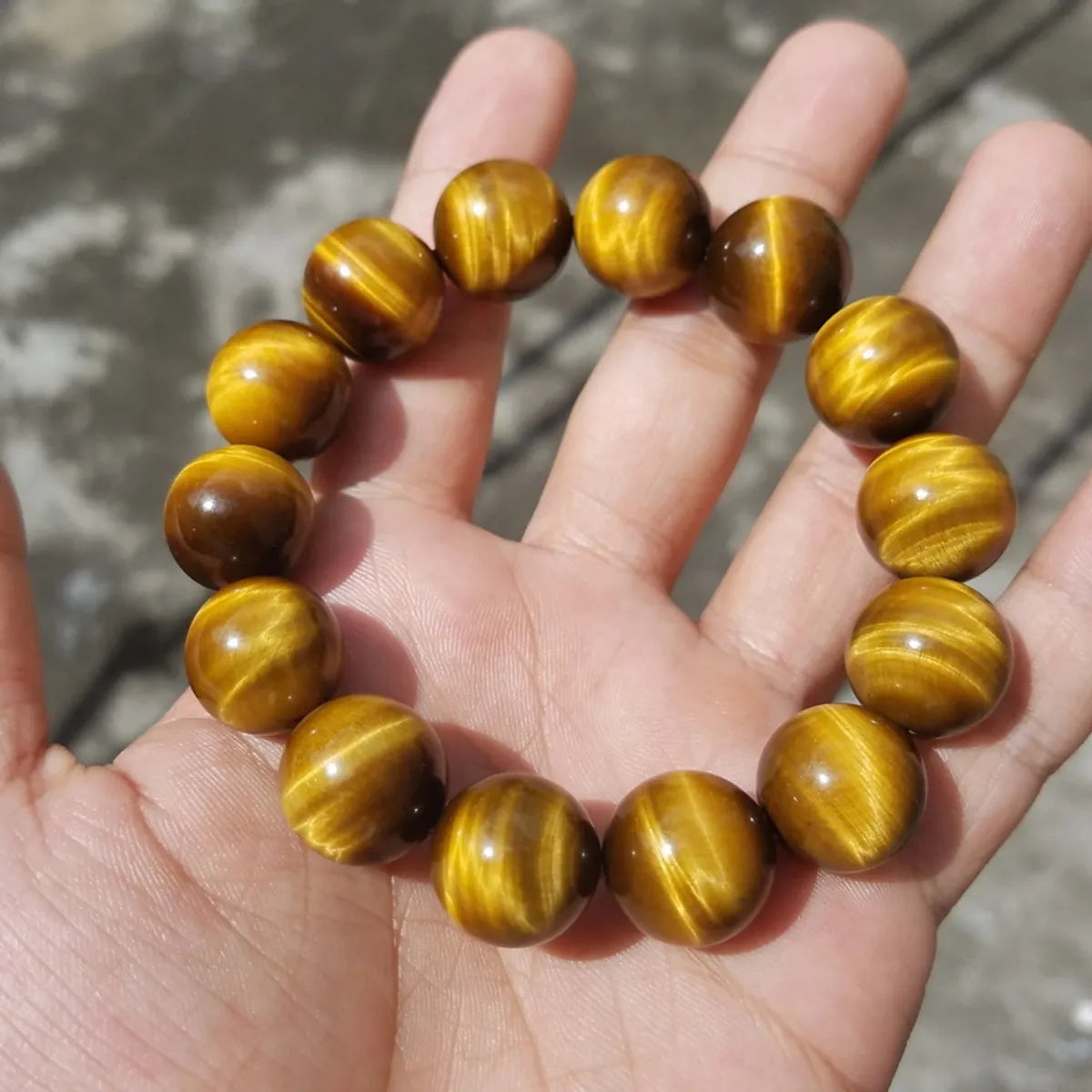 Retro Ethnic Style Ball Tiger Eye Polishing Bracelets