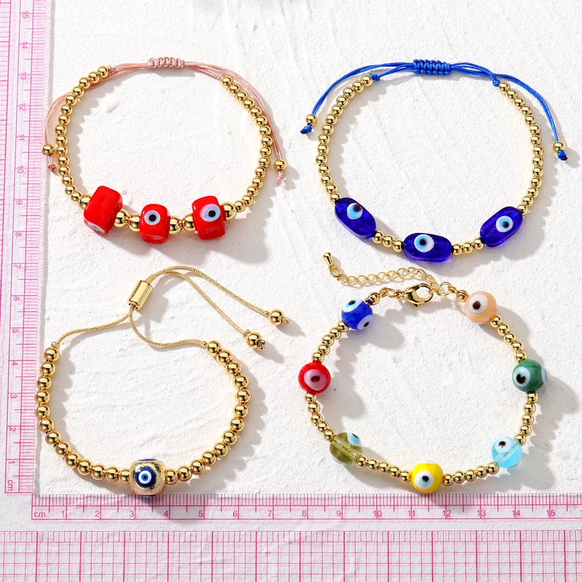 Retro Ethnic Style Devil's Eye Alloy Resin Beaded Plating Women's Bracelets