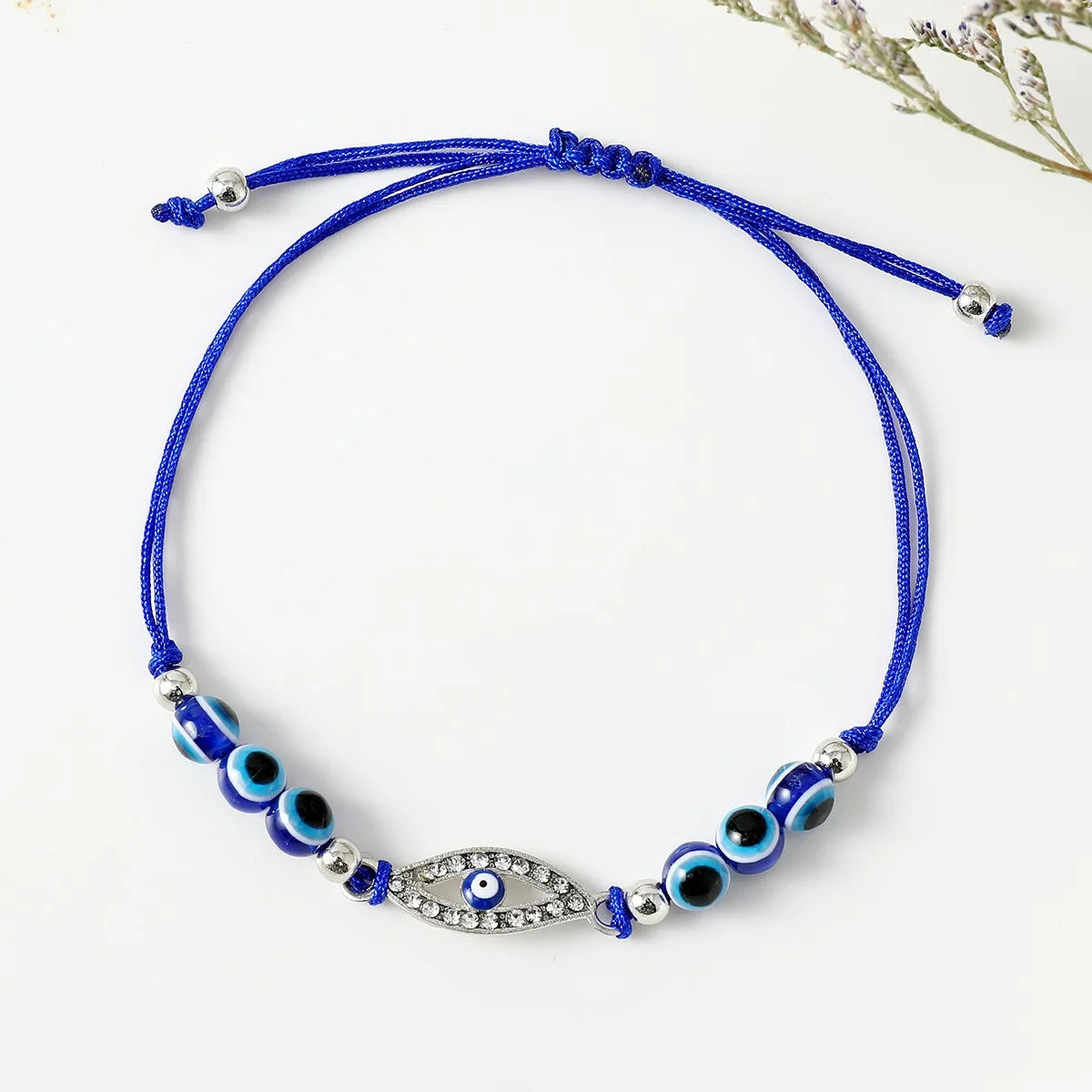 Retro Ethnic Style Devil'S Eye Alloy Rope Wholesale Drawstring Bracelets