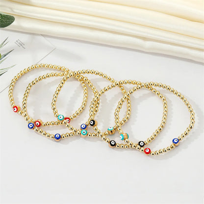 Retro Ethnic Style Eye Golden Bead Bracelet Bracelet Turkish Devil Eye Bracelet Female