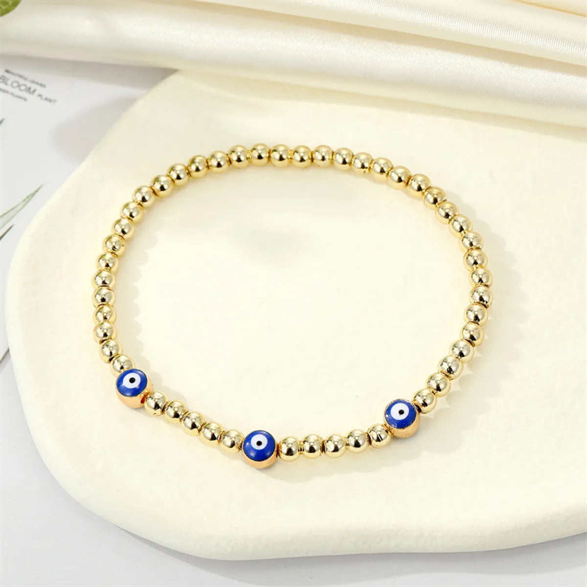 Retro Ethnic Style Eye Golden Bead Bracelet Bracelet Turkish Devil Eye Bracelet Female