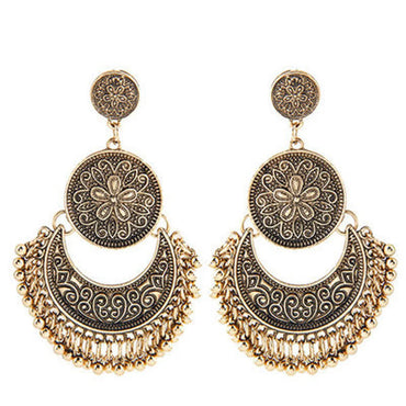 Retro Ethnic Style Geometric Alloy Plating Women'S Drop Earrings