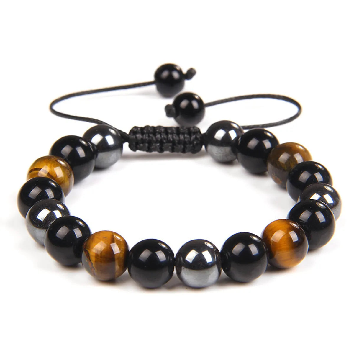 Retro Ethnic Style Geometric Natural Stone Braid Men'S Bracelets