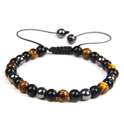 Retro Ethnic Style Geometric Natural Stone Braid Men'S Bracelets