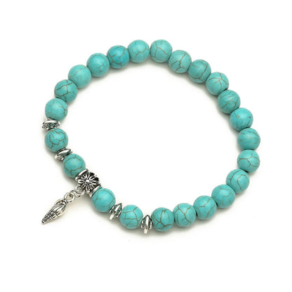 Retro Ethnic Style Geometric Turquoise Beaded Bracelets