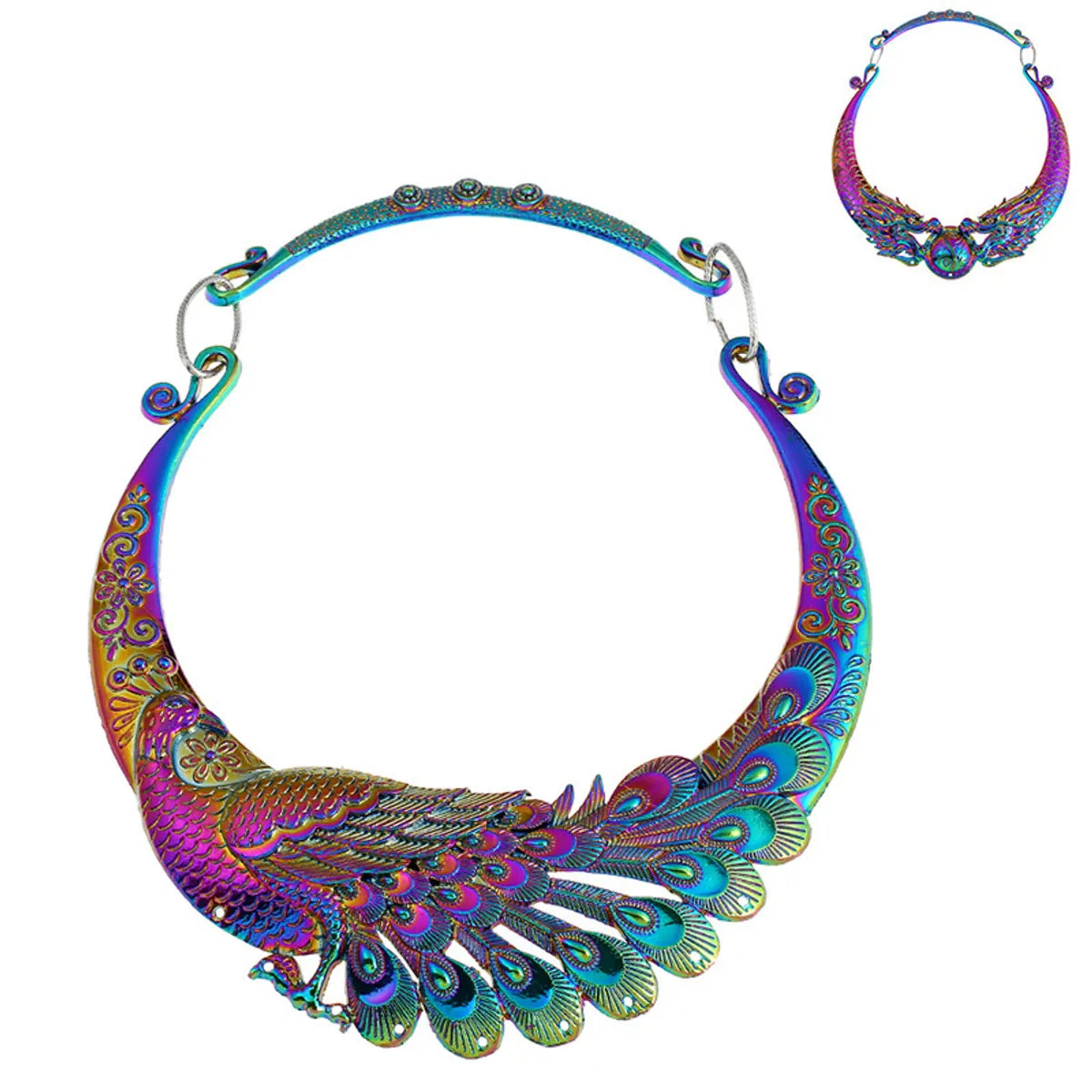 Retro Ethnic Style Peacock Dragon Zinc Alloy Plating Women'S Necklace