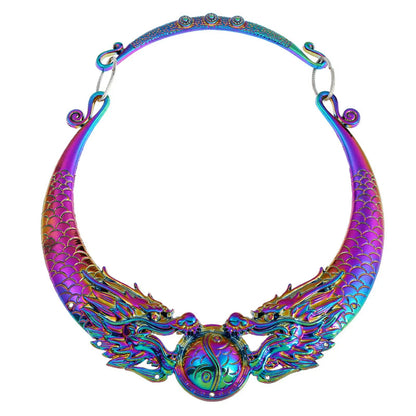 Retro Ethnic Style Peacock Dragon Zinc Alloy Plating Women'S Necklace