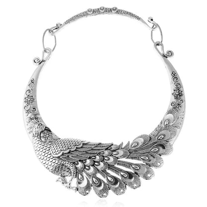 Retro Ethnic Style Peacock Dragon Zinc Alloy Plating Women'S Necklace