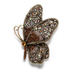 Retro Exaggerated Butterfly Alloy Plating Hollow Out Inlay Rhinestones Women'S Brooches