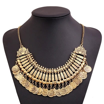 Retro Exaggerated Coins Alloy Plating Women's Necklace