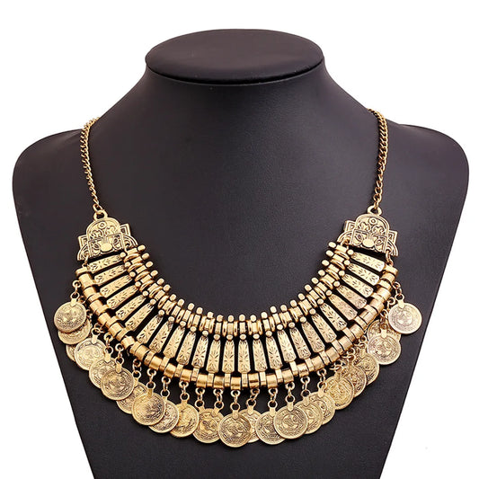 Retro Exaggerated Coins Alloy Plating Women's Necklace