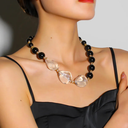 Retro Exaggerated Color Block Plastic Resin Irregular Women's Necklace