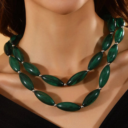 Retro Exaggerated Geometric Plastic Wholesale Necklace