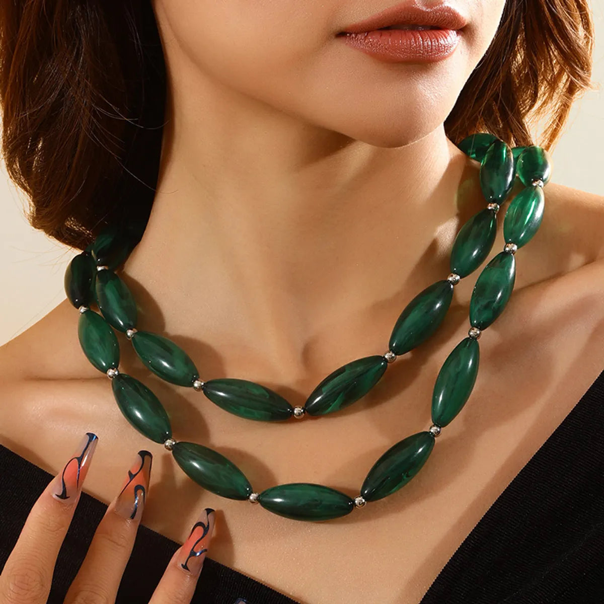 Retro Exaggerated Geometric Plastic Wholesale Necklace