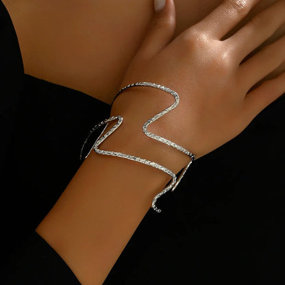 Retro Exaggerated Modern Style Irregular Lines Iron Wholesale Wide Bracelet