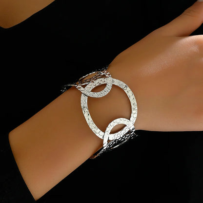 Retro Exaggerated Modern Style Irregular Lines Iron Wholesale Wide Bracelet