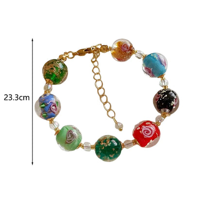 Retro Exaggerated Round Alloy Glass Bead Wholesale Jewelry Set