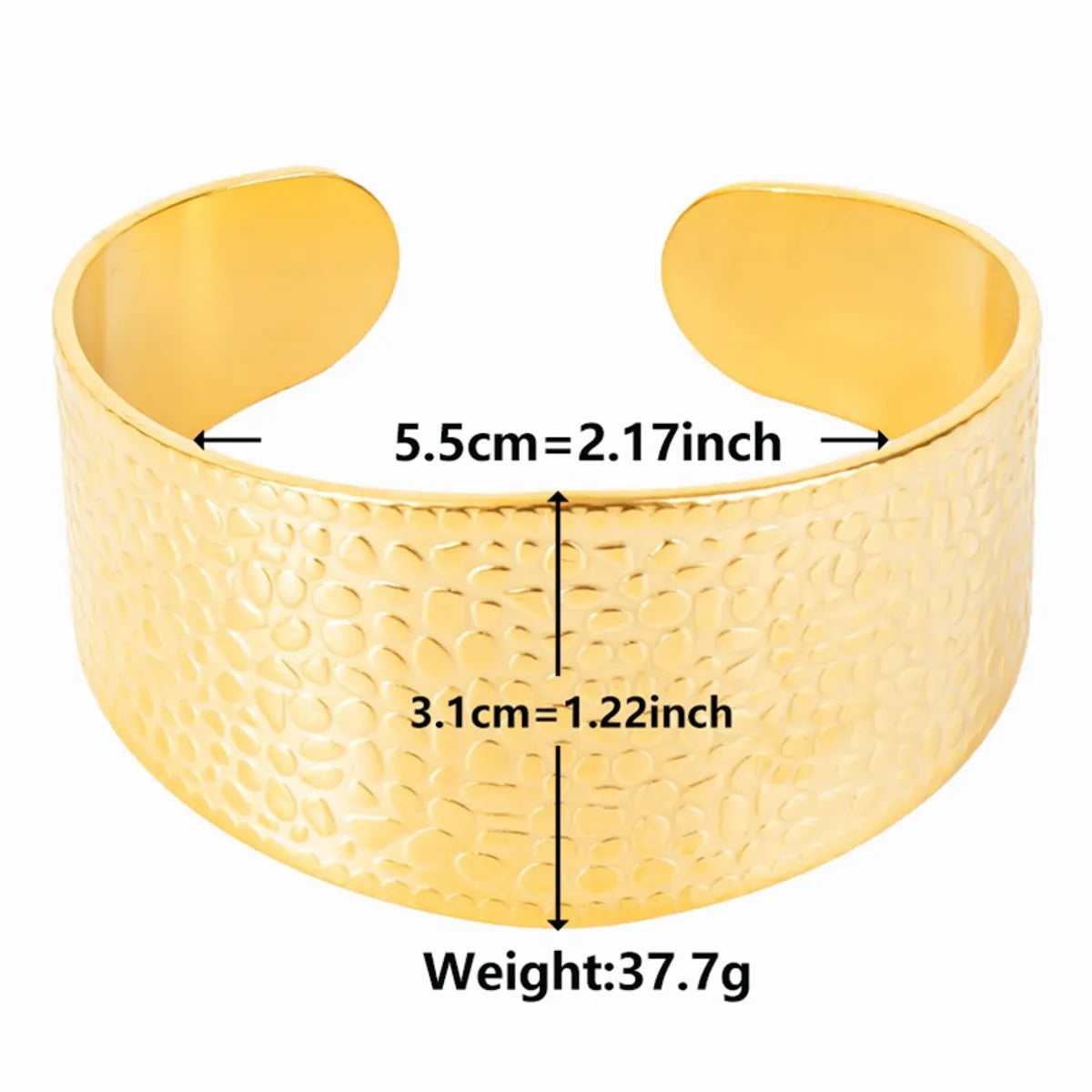 Retro Exaggerated Solid Color 304 Stainless Steel 18K Gold Plated Bangle In Bulk