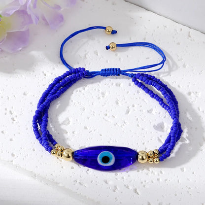 Retro Eye Resin Glass Beaded Women'S Bracelets