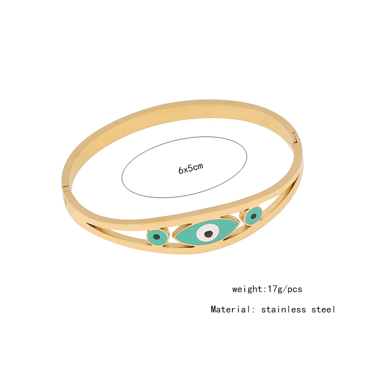 Retro Eye Stainless Steel Enamel Plating Bangle