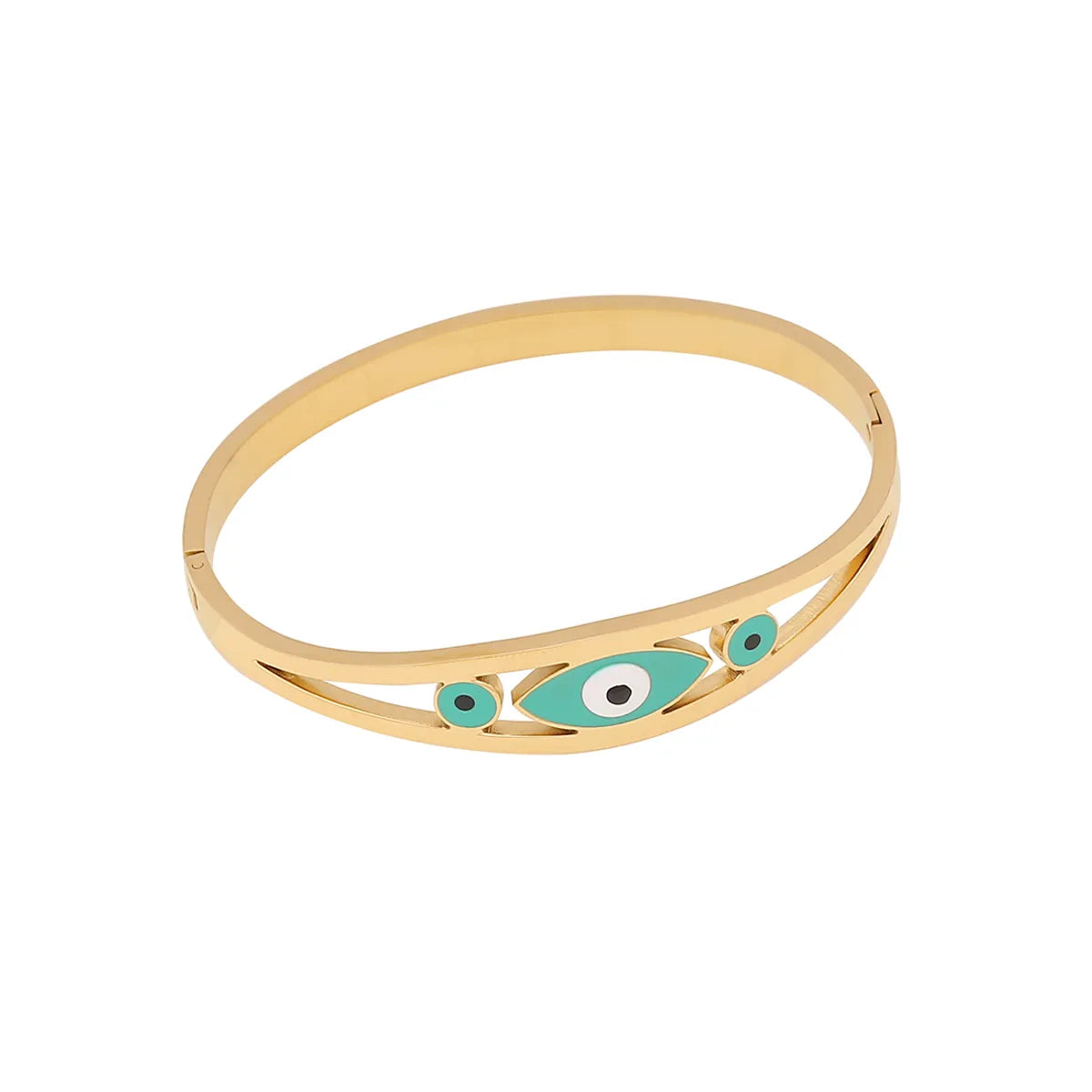 Retro Eye Stainless Steel Enamel Plating Bangle