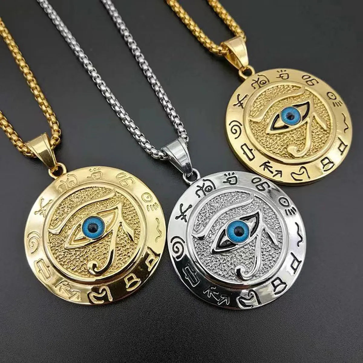 Retro Eye Stainless Steel Plating Pendant Necklace 1 Piece