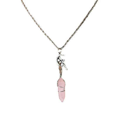 Retro Fairy Alloy Crystal Plating Pendant Necklace