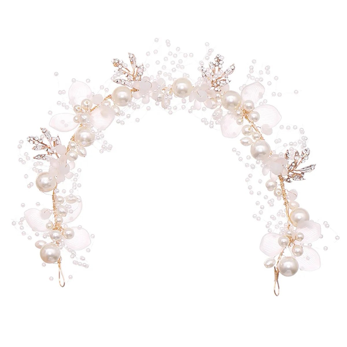 Retro Fashion Flower Alloy Inlay Artificial Crystal Artificial Pearl Hair Band