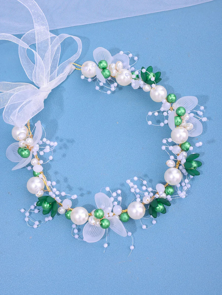 Retro Fashion Flower Alloy Inlay Artificial Crystal Artificial Pearl Hair Band