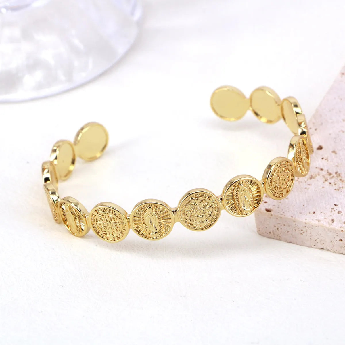 Retro Fashion Simple Gold-plated Adjustable Copper Bracelet