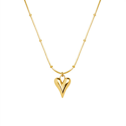 Retro Fashion Simple Heart-shape Necklace Titanium Steel Necklace