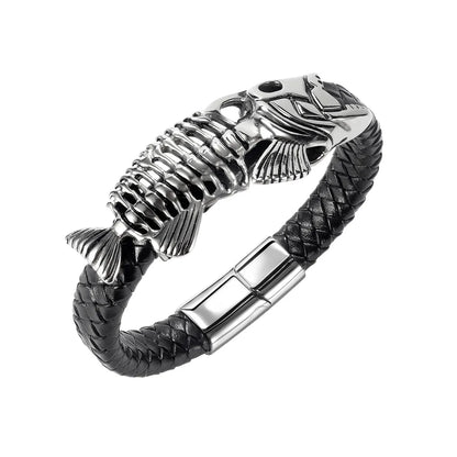 Retro Fish 304 Stainless Steel Polishing Magnetic Men'S Bangle