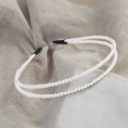 Retro Flower Alloy Handmade Artificial Pearls Hair Band