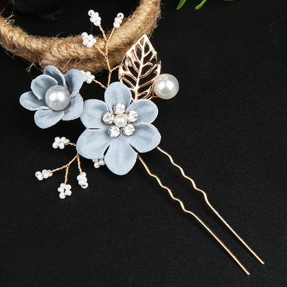 Retro Flower Alloy Handmade Artificial Pearls Hair Combs