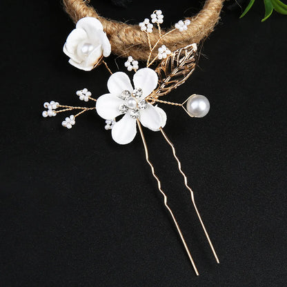 Retro Flower Alloy Handmade Artificial Pearls Hair Combs