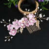 Retro Flower Alloy Handmade Artificial Pearls Hair Combs