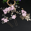 Retro Flower Alloy Handmade Artificial Pearls Hair Combs