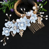 Retro Flower Alloy Handmade Artificial Pearls Hair Combs