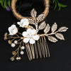 Retro Flower Alloy Handmade Artificial Pearls Hair Combs