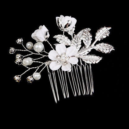 Retro Flower Alloy Handmade Artificial Pearls Hair Combs