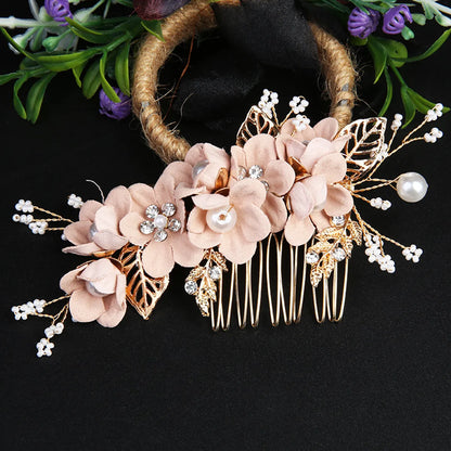 Retro Flower Alloy Handmade Artificial Pearls Hair Combs