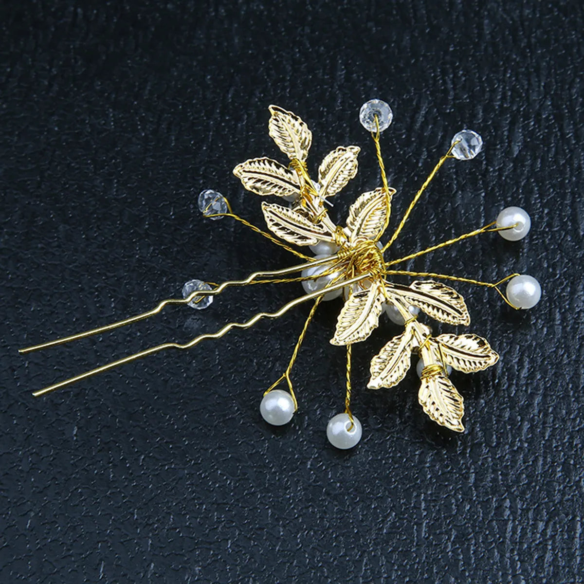 Retro Flower Alloy Handmade Artificial Rhinestones Artificial Pearls Hairpin