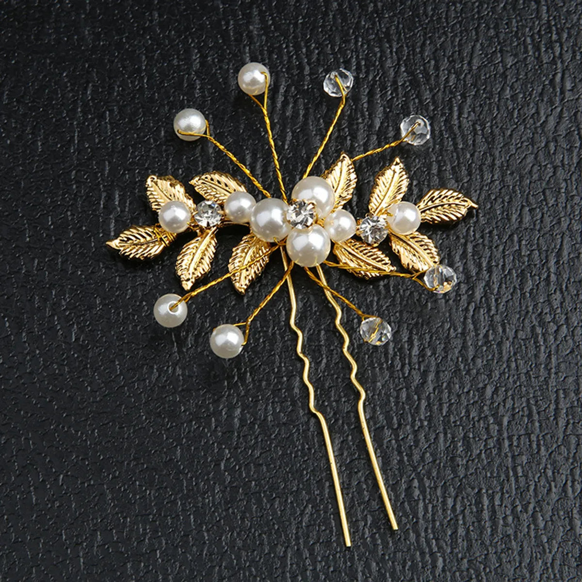 Retro Flower Alloy Handmade Artificial Rhinestones Artificial Pearls Hairpin