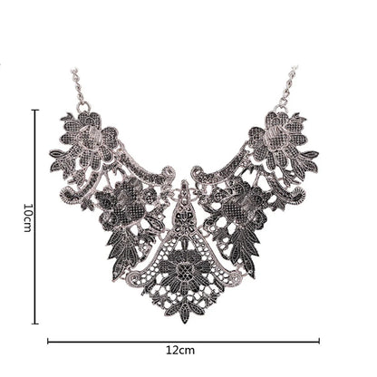 Retro Flower Alloy Hollow Out Women's Necklace