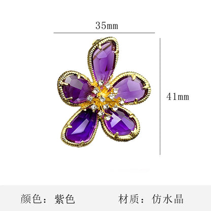 Retro Flower Alloy Inlay Artificial Crystal Rhinestones Women'S Brooches