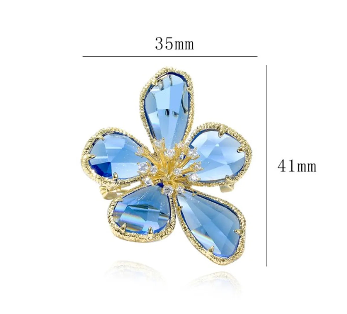 Retro Flower Alloy Inlay Artificial Crystal Rhinestones Women'S Brooches