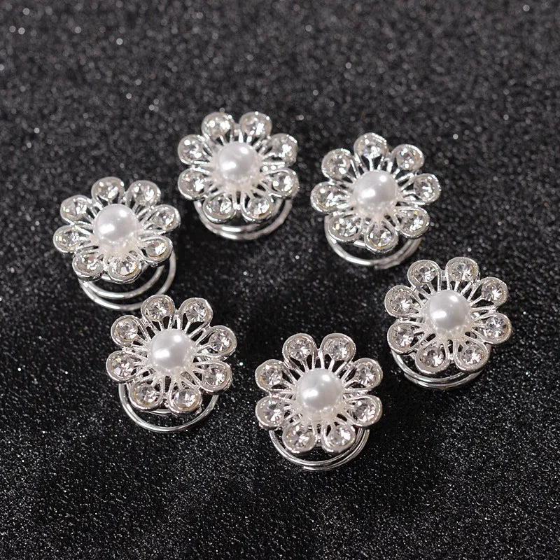 Retro Flower Alloy Inlay Rhinestones Hair Clip 1 Piece